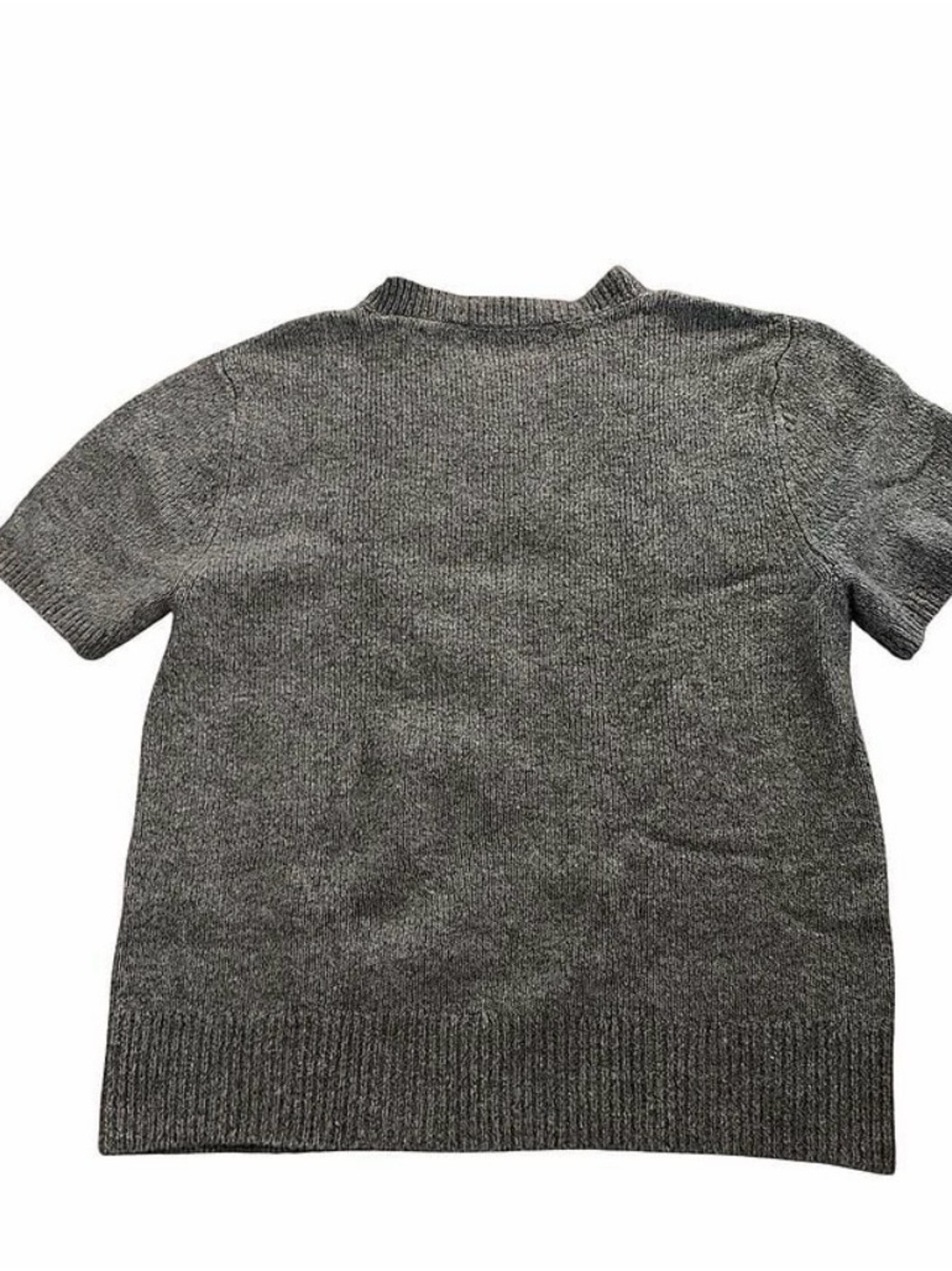 Abercrombie & Fitch Gray Short-Sleeve Crewneck Sweater - Picture 2 of 3
